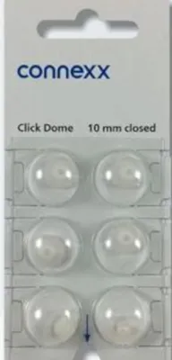 Produktbild von connexx Click 10 mm closed Domes 6er Blister Weiß Hörgeräteschirmchen Silikon 10426013