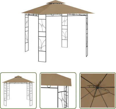 Produktbild von The Living Store Pavillon 3x3x2,7 m Taupe 160 g/m²