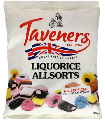 Produktbild von Taveners Liquorice Allsorts 900g