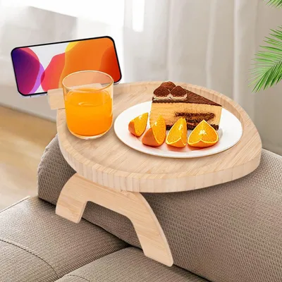 Produktbild von Faltbare Sofa Armlehnenablage mit 360° drehbarem Handyhalter