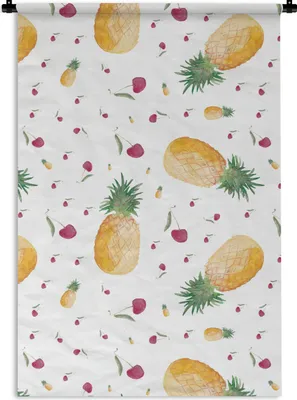 Produktbild von MuchoWow® Wandteppich Wandbehang Obst - Design - Aquarell 120x180 cm Tapisserie Dekoration Wandtuch - Schlafzimmer - Dekorationen für das Haus