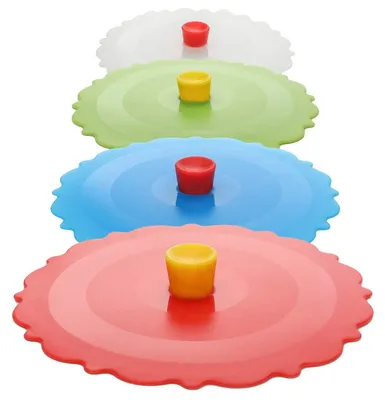 Silikon-Becherdeckel Set 4er-Pack, rund, 11 cm Durchmesser