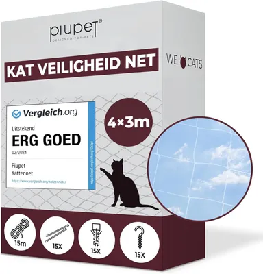 Image de Filet de protection pour chats, transparent, dimensions 4 x 3 mètres, idéal pour balcon, en nylon, résistant aux intempéries, avec matériel de fixation