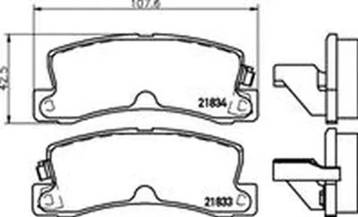 Produktbild von HELLA Bremsbeläge Satz Hinten Bremsklötze für TOYOTA COROLLA Liftback (E11) 8DB 355 006-431