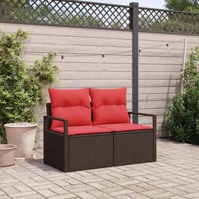 Produktbild von PUEAZU Garten-Sofa mit Kissen 120 x 62 x 69 cm Poly-Rattan - Gartensofas &18123