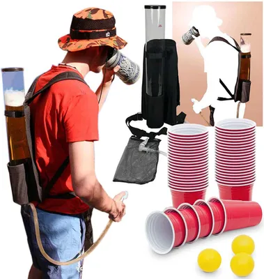 Produktbild von Premium Bierrucksack 3L & Getränkerucksack inkl. 50 Becher – Mobile Bierzapfanlage für JGA, Karneval, Festival & Outdoor Partys