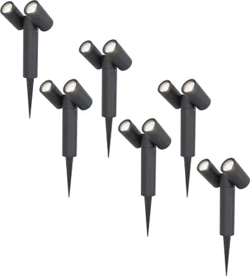 Produktbild von hoftronic LED Gartenstrahler Pinero Doppel 8W 690lm 6500K Schwarz IP65