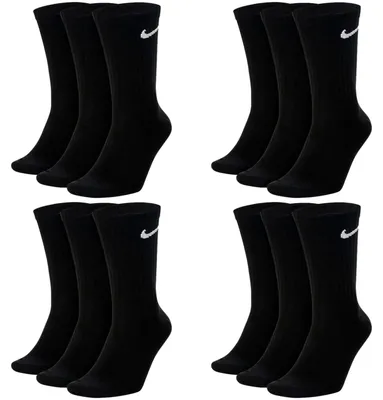 Produktbild von 6 Paar Nike Everyday Lightweight Crew SX7676 Tennis Socke - Farbe: Schwarz - Größe: 38-42