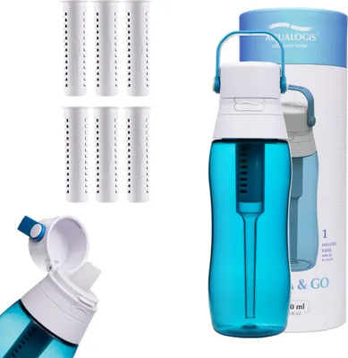 Produktbild von Aqualogis Ocean Blue Filterflasche 500 ml + 6 Filters