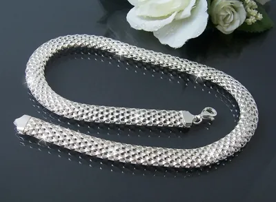 Produktbild von Collier Silber 925 Geflecht 10mm x45cm Schmuck Kette Niklarson ES5001