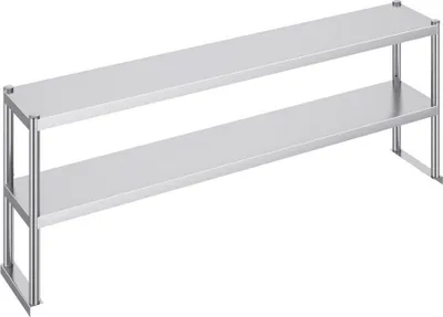 Produktbild von Doppeltes Überregal Edelstahl 2-stufiger Zubereitungstisch 305x1829x640mm - Hochwertiger Küchenarbeitsplatz - Professioneller Gastronomiebedarf - Robuste Edelstahlkonstruktion