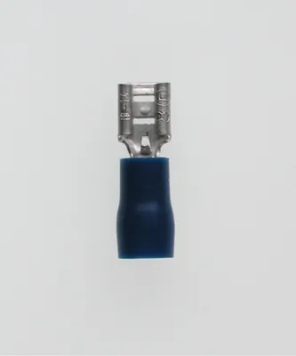 Produktbild von Flachsteckhülsen DIN 46245, Steckgröße 4,8 x 0,8mm isoliert, mit Isolationscrimp Querschnitt 1,5mm² - 2,5mm² blau - 1