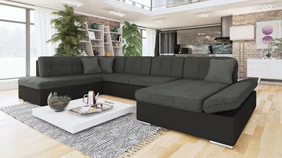 Produktbild von MIRJAN24 Ecksofa Bergen mit Bettkasten, Regulierbare Armlehnen, U-Form Schlafsofa vom Hersteller, Wohnlandschaft (Soft 011 + Lux 06 + Lux 05, Ecksofa: Rechts)