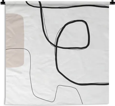 Produktbild von MuchoWow® Wandteppich Wandbehang Abstrakt - Pastell - Minimalismus 60x60 cm Tapisserie Dekoration Wandtuch - Dekorationen - Wand Decke