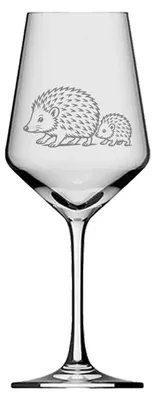 Produktbild von Exoda Weinglas Igel mit Igelkind 1 Stück 350 ml spülmaschinenfest