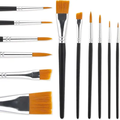 Produktbild von Gesichtsfärbepinselset, 6-teilig, Nylonborsten, für Körperbemalung