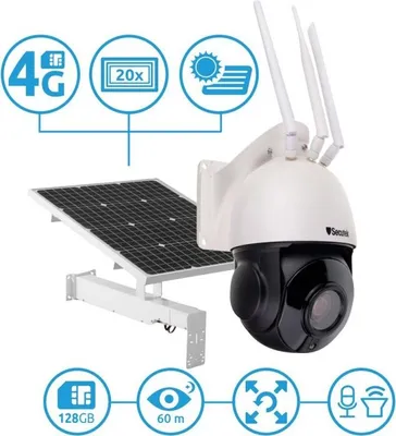 Produktbild von Kamera LTE PTZ IP Secutek SBS-NC67G-20X z ładowaniem słonecznym - 1080p, 60m IR, 20x zoom