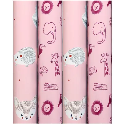 Zdjęcie produktu dla Papier do pakowania na baby shower dla dziewczynek - 200 x 70 cm - 4 rolki
