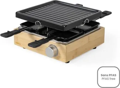Obrázok produktu pre Gril na raclette pre 4 osoby LIVOO DOC311, 800 W, nepriľnavý povrch, odnímateľná grilovacia platňa, nastaviteľný termostat, vrátane 4 špachtlí a panvičiek
