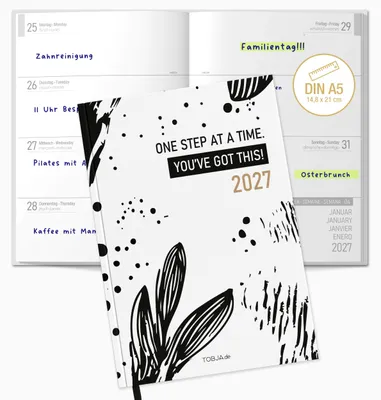 Produktbild von PlanWise Buchkalender 2026 A5 – Terminplaner mit 1 Woche auf 2 Seiten – Flex-Hardcover Kalender DIN A5 in Lederoptik – Jahresübersicht & Ferien – eleganter Timer
