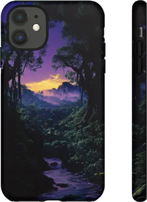 Produktbild von Surreale Dschungel-Sonnenuntergangslandschaft – Hülle Kompatibel mit iPhone 11