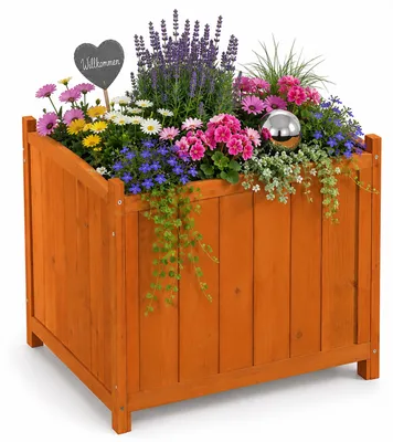 Immagine prodotto di Mucola fioriera fioriera quadrata portafiori abbeveratoio in legno fioriera fioriera fioriera - 50 cm