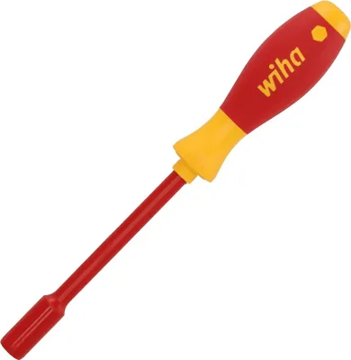 Produktbild von Wiha Steckschlüssel VDE 6-kant SW 8mm Gesamtlänge 243mm brüniert mit Innenbohrung Mehrkomponenten-Griff - 859