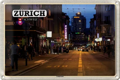 Produktbild von Blechschild Reise Zürich Schweiz Langstrasse 40x30cm