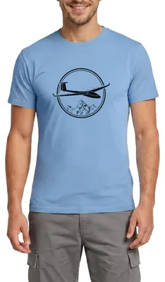 Produktbild von Spreadshirt Segelflugzeug Segelflug Über Den Bergen Männer T-Shirt, L, Carolina Blue