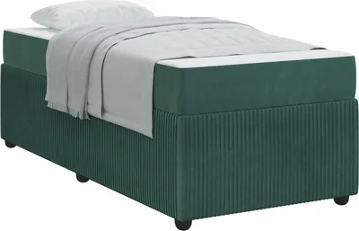 Obrázok produktu pre Rám postele s matracmi Tmavozelená 80 x 200 cm látka