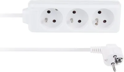 Zdjęcie produktu dla VAYOX Przedłużacz z Uziemieniem na 3 Gniazda 3M 2300W 16A 230V Biały