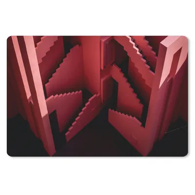 Produktbild von MuchoWow® Mauspad Mousepad Rosa - Architektur - Treppe 27x18 cm - Mousepads - Maus Mat - Pad - Mausunterlage - Büroartikel - Desk Matten