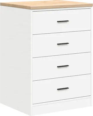 Produktbild von Garagen-Aufbewahrungsschrank Weiß 60x51x85 cm Massivholz Kiefer