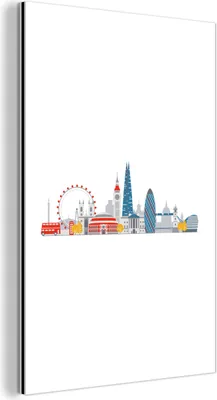 Obrázok produktu pre Nástenná dekorácia Kovový kovový obraz Wall Art 40x60cm Londýn - panoráma - Anglicko Muchowow Hliníkové obrazy