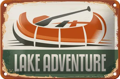Produktbild von Blechschild Retro 18x12cm lake adventure Outdoor