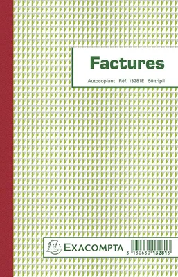 Immagine prodotto di EXACOMPTA 13281E Exacompta Selsbtdurchsreibebuch  Factures 21x13,5cm 50 feuil