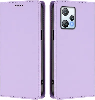 Produktbild von Handyhülle für Blackview A53, Kunstleder Klapphülle Stoßfeste Magnetische Hülle mit Ständer Violett