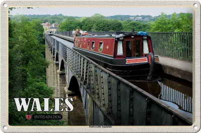 Produktbild von Blechschild Reise 30x20cm Wales United Kingdom Pontcysyllte Aquädukt