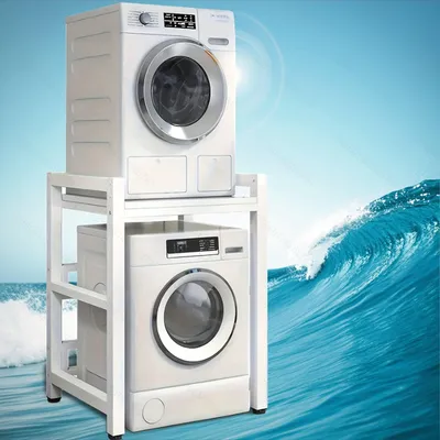 Image de Étagère de rangement pour lave-linge et sèche-linge, réglable en hauteur, pour appareils électroménagers