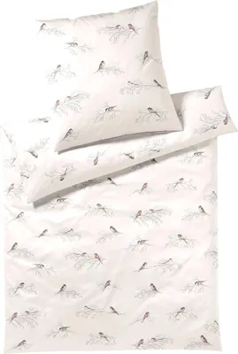 Produktbild von elegante Seiden-Satin-Bettwäsche-Garnitur Spätzchen Farbe Ecru Größe 135x200+80x80
