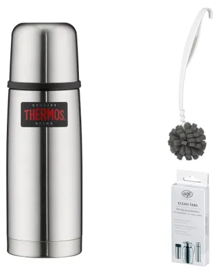 Zdjęcie produktu dla THERMOS LIGHT & COMPACT BEVERAGE BOTTLE Isolierkanne – Vorteilsset mit Reinigungsbürste CLEAN FIX 30 cm