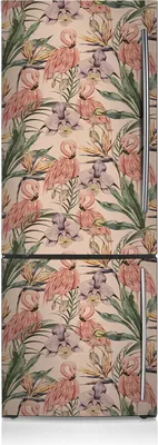 Produktbild von Kühlschrank Aufkleber Kühlschrankmagnete Dekoration Kühlschrankfolie 60x180 cm - Flamingos