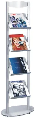 Zdjęcie produktu dla kerkmann stojak na broszury Sirius, na 4 x DIN A4, aluminiowy, srebrny