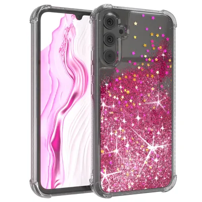 Produktbild von EAZY CASE - Glitzer Hülle kompatibel mit  Samsung Galaxy A34 Glitzer Schutzhülle, Soft Case, Backcover Transparent mit Motiv
