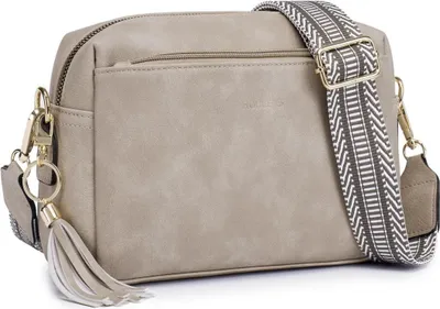 Produktbild von Roulens Damen Handy Umhängetasche Veganleder Crossbody C-reisgrau