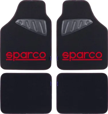 Produktbild von Autoteppich Fußmatten Set - 4-teilig - Schwarz und Rot - Polyester - Universal