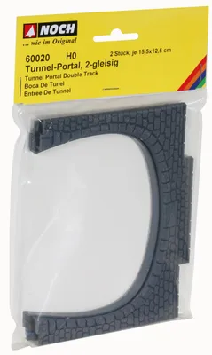 Immagine prodotto di NOCH 60020 H0 Portale per tunnel, a 2 binari, 2 pezzi, 15,5 x 12,5 cm