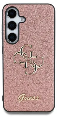 Produktbild von GUESS Handyhülle für Galaxy S25, Guess Hardcase Glitter Script Big 4G, Rosa