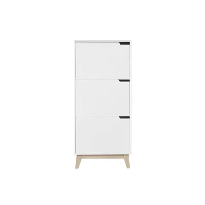 Produktbild von Miliboo - Design-Aufbewahrungsmöbel Weiß 3 Türen LEENA