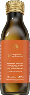A bottle of dietary supplement with an orange label.